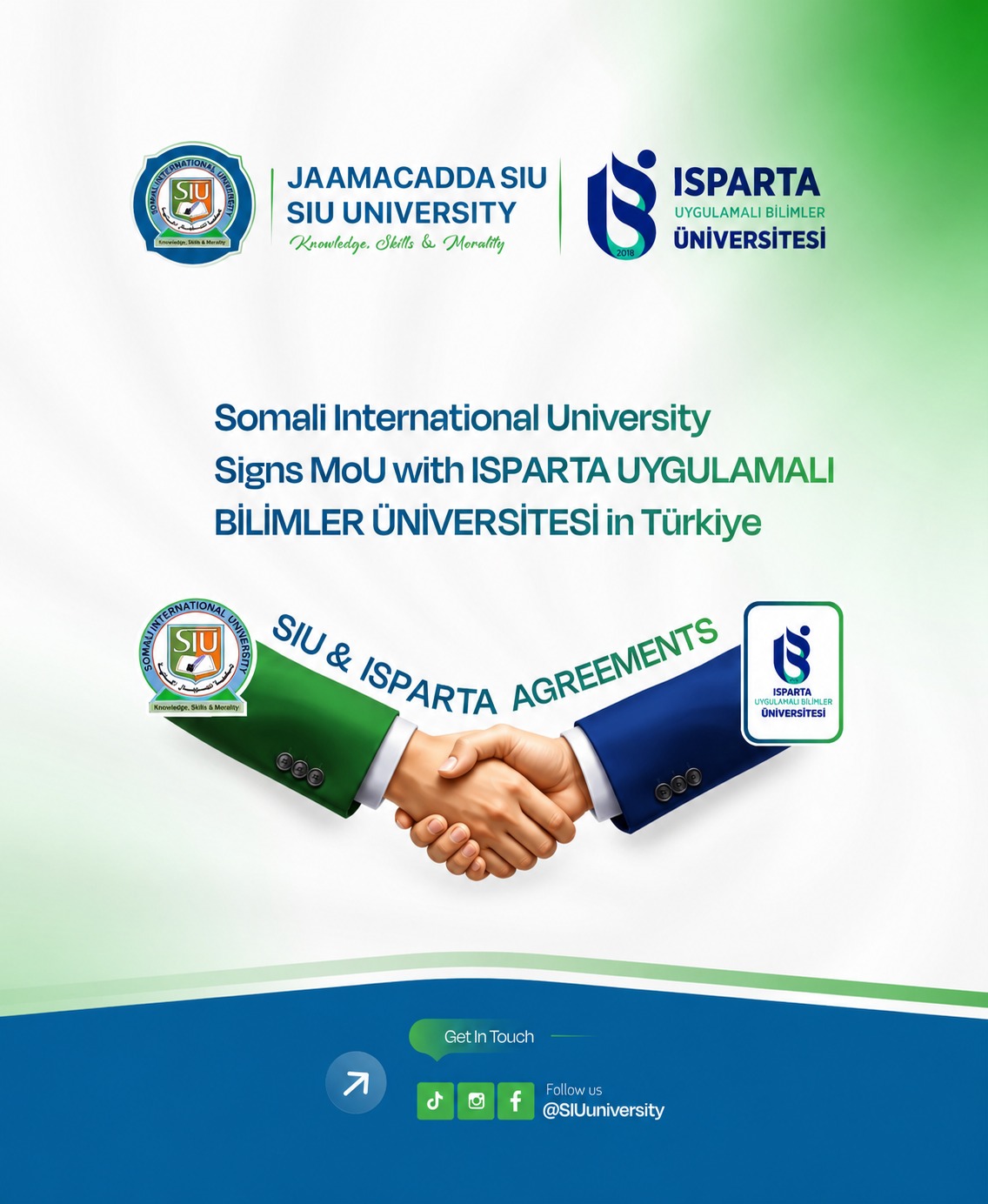 Somali International University Signs Memorandum of Understanding with Isparta University of Applied Sciences, Türkiye